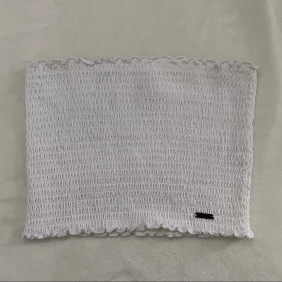 Hollister White Ruched Cropped Tube Top - Picture 5 of 7